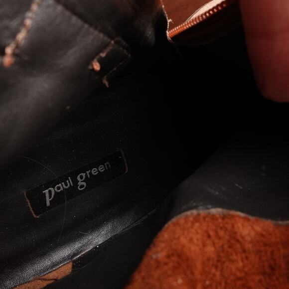 Paul Green Boots Womens SZ UK 6 US 8.5 Brown Denver Suede Ankle Zip Western Moto - Picture 14 of 16